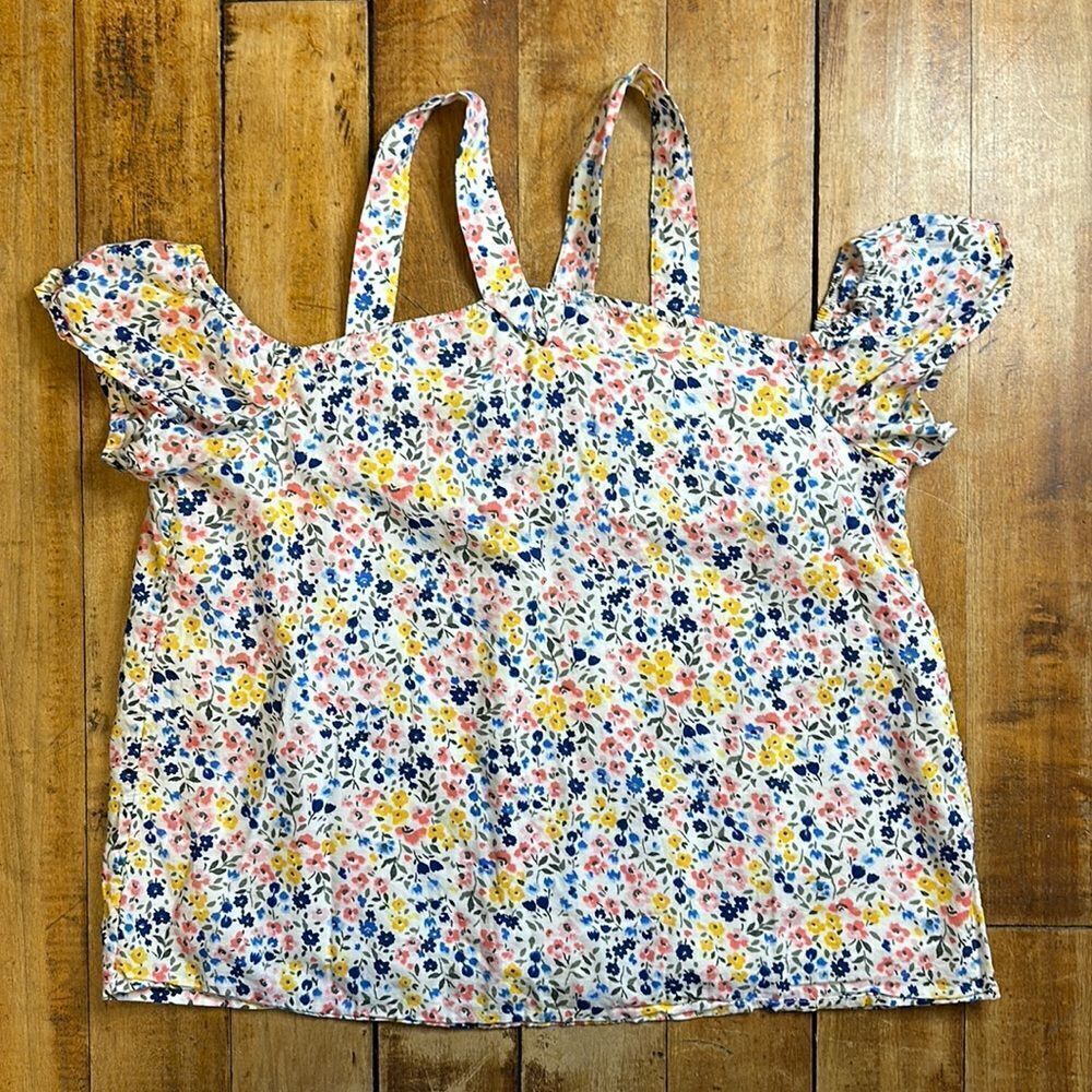Abercrombie Kids shirt size 13 to 14 Floral summer top cotton lined easter